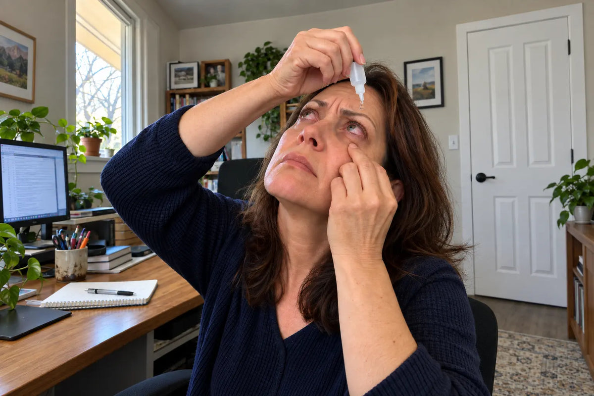 someone applying drops