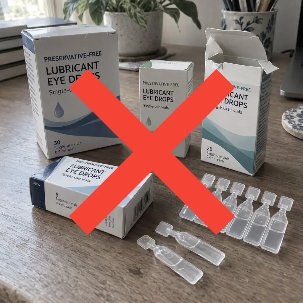 preservative free drops - X over it OR desaturated